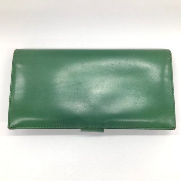 Salvatore Ferragamo | Emerald Green Gancini Smooth Leather Bi-fold Long Wallet - Picture 2 of 10